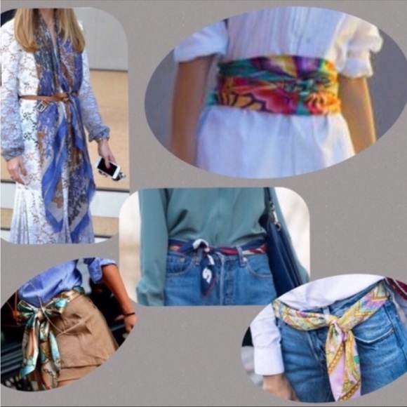 VTG  Custom-printed  and  hand-rolled 100% Silk Gorgeous Oblong Scarf - Picture 14 of 16